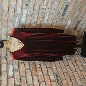 1.State Burgundy velvet like dress size Large